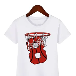 Childrens T-shirt New Funny Basketball Birthday Number Sweatshirt Birthday Gift Clothing For Kids Summer Boys T-shirts Tops