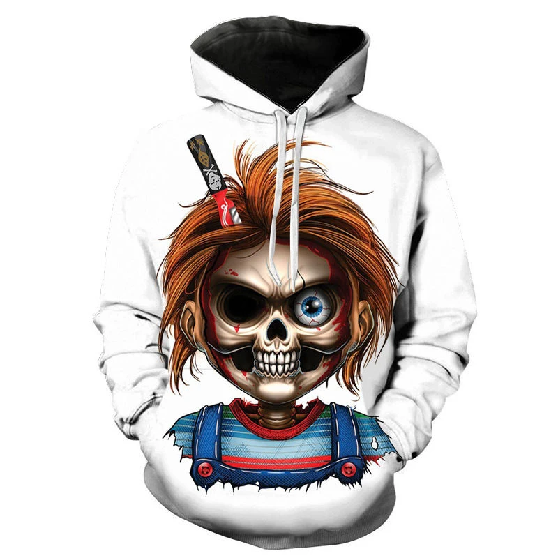 

Chucky Doll Horror Child's Play Hoodie Men Clothing 3D Printed New in Hoodies Women Harajuku Fashion y2k Pullovers Hooded Hoody