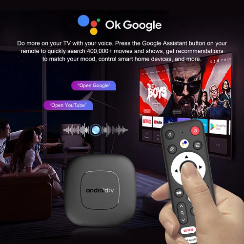 Imagen 2 del producto 2025 nuevo Smart Home Theater TV Box T1 Android 16 RK3518 asistente de Google Netflix Streaming 8G128G BT5.4 + 2,3 reproductor multimedia