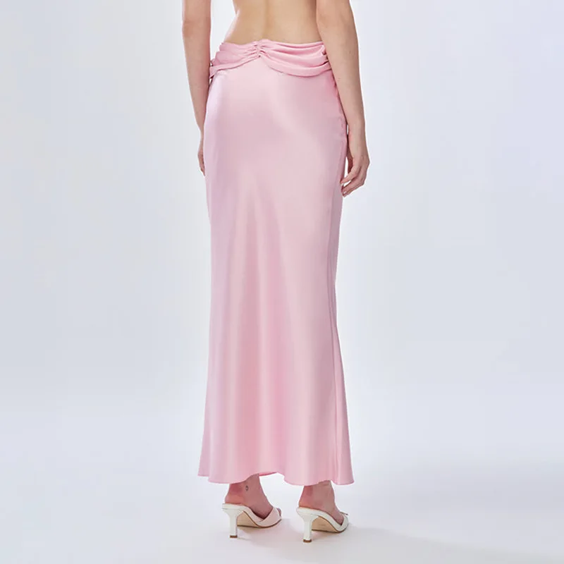 Sexy Long Fi Tail Skirt f Body New Arrival 2023 Street Sle Polyester Fabric Slim Fit Wrap around Skirt Pure Color
