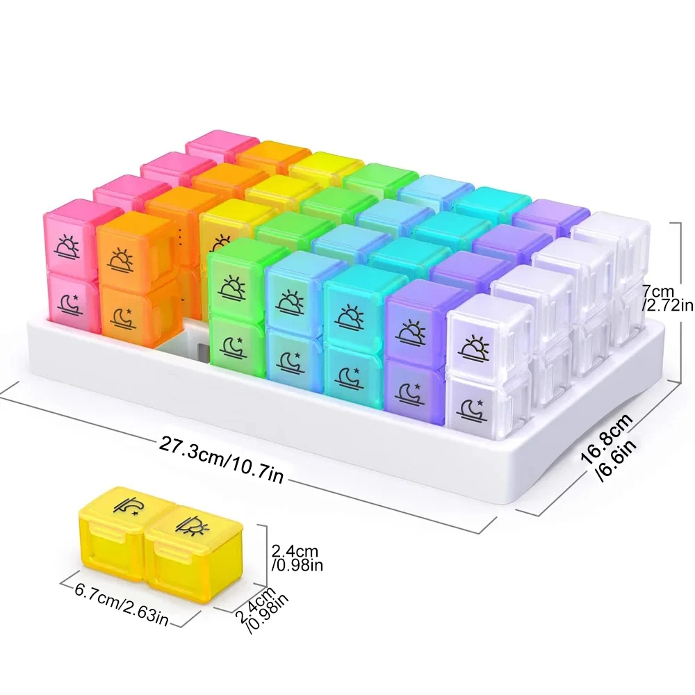 

1 Pcs New One Month Pills Organizer 2 Times A Day, Monthly AM/PM, Box for Vitamins, Fish Oil, Supplement, 31 Day Organizer, Case