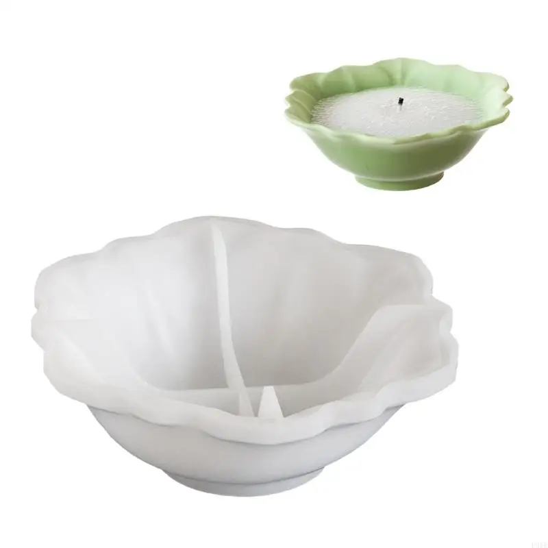 

P9FE Flexible Silicone Mold with Unique Lotuses Designs Portabele for Crafting Scented Plaster and Candle Cups Ornament