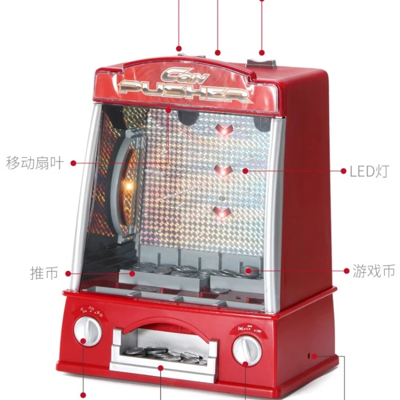 

Mini Coin Pusher Small Household Coin Pusher Large Children's Electric Toys Coin Game Console Joystick Pusher
