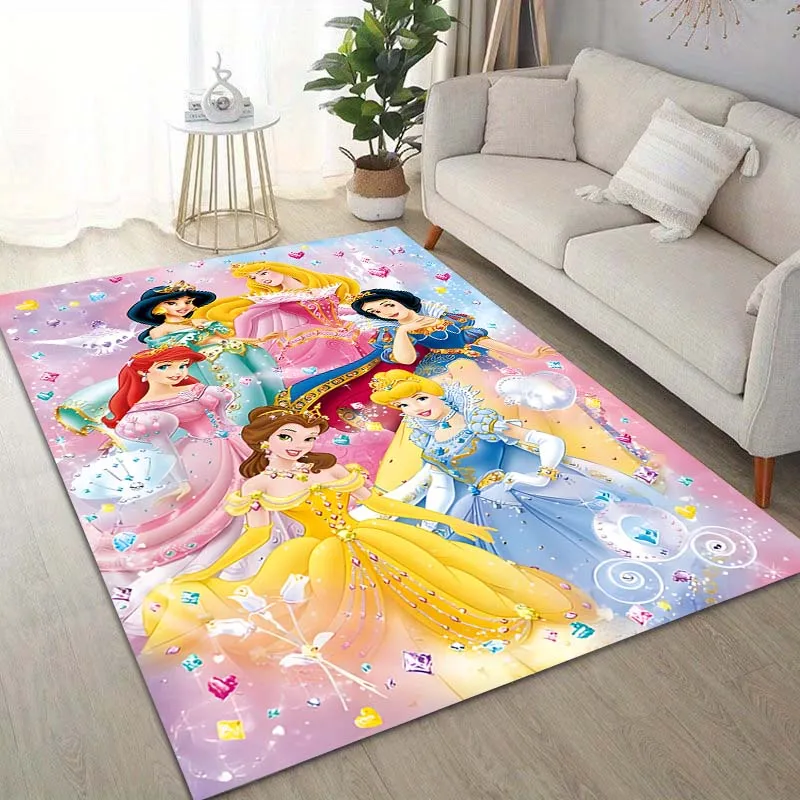 

Disney Princess Printing Carpet for Living Room Bedroom Girls Room Home Decor Pink Room Decor Area Rug Non-slip Mat Bedside Rug