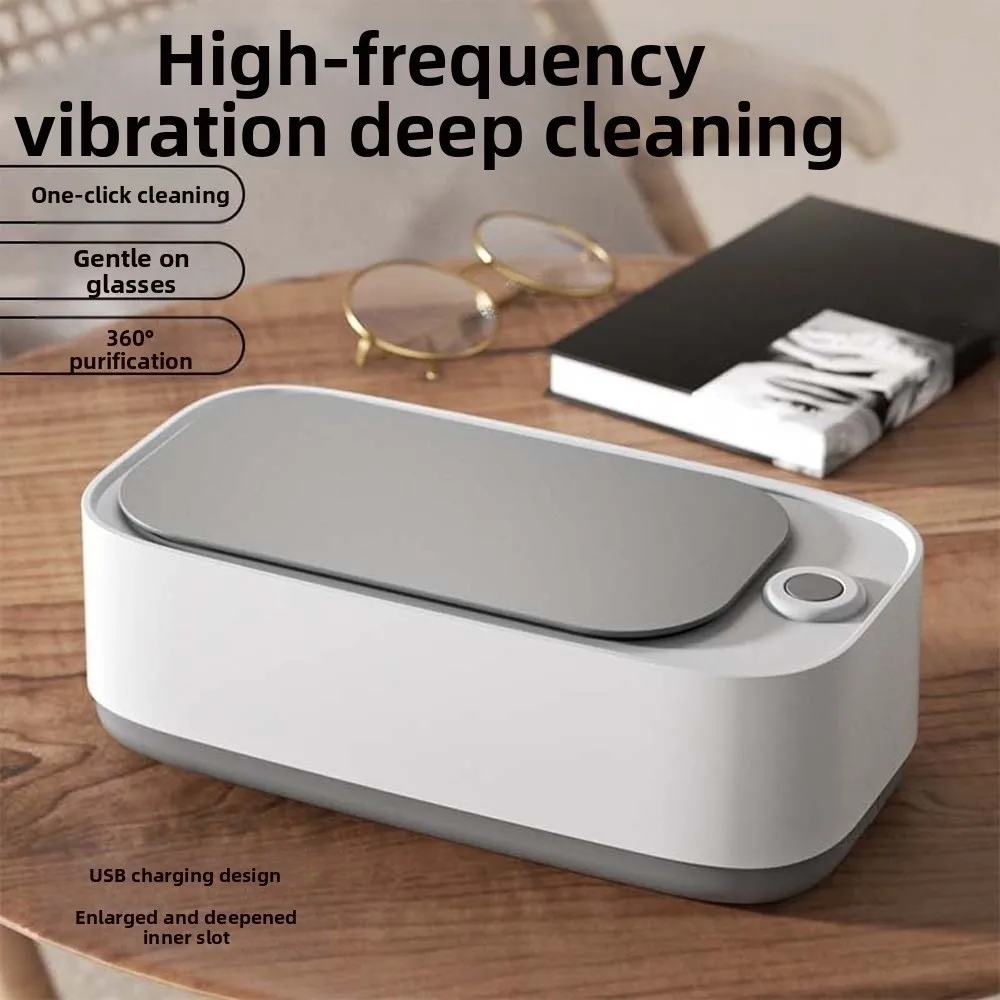 Macchina per la pulizia degli occhiali ad alta frequenza 360 °   Purificazione Detergente Elettrico Ricaricabile per Protesi Visibile Trasparente