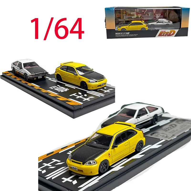 

Diecast 1/64 Scale Honda Ek9 Alloy Car Model Honda AE86 Initial D Play Vehicles Toys for Boys Original Box Collection