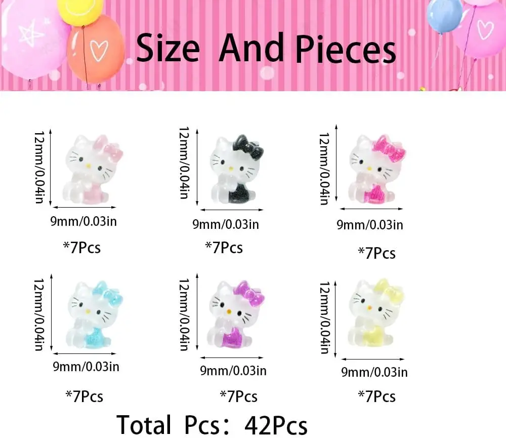 3d Kitty Katze Nail Art Charms, Cartoon Kawaii Nagel Charm, Nail Art DIY Dekoration für Clip, Kühlschrank Magnet, Ankleiden, Telefon