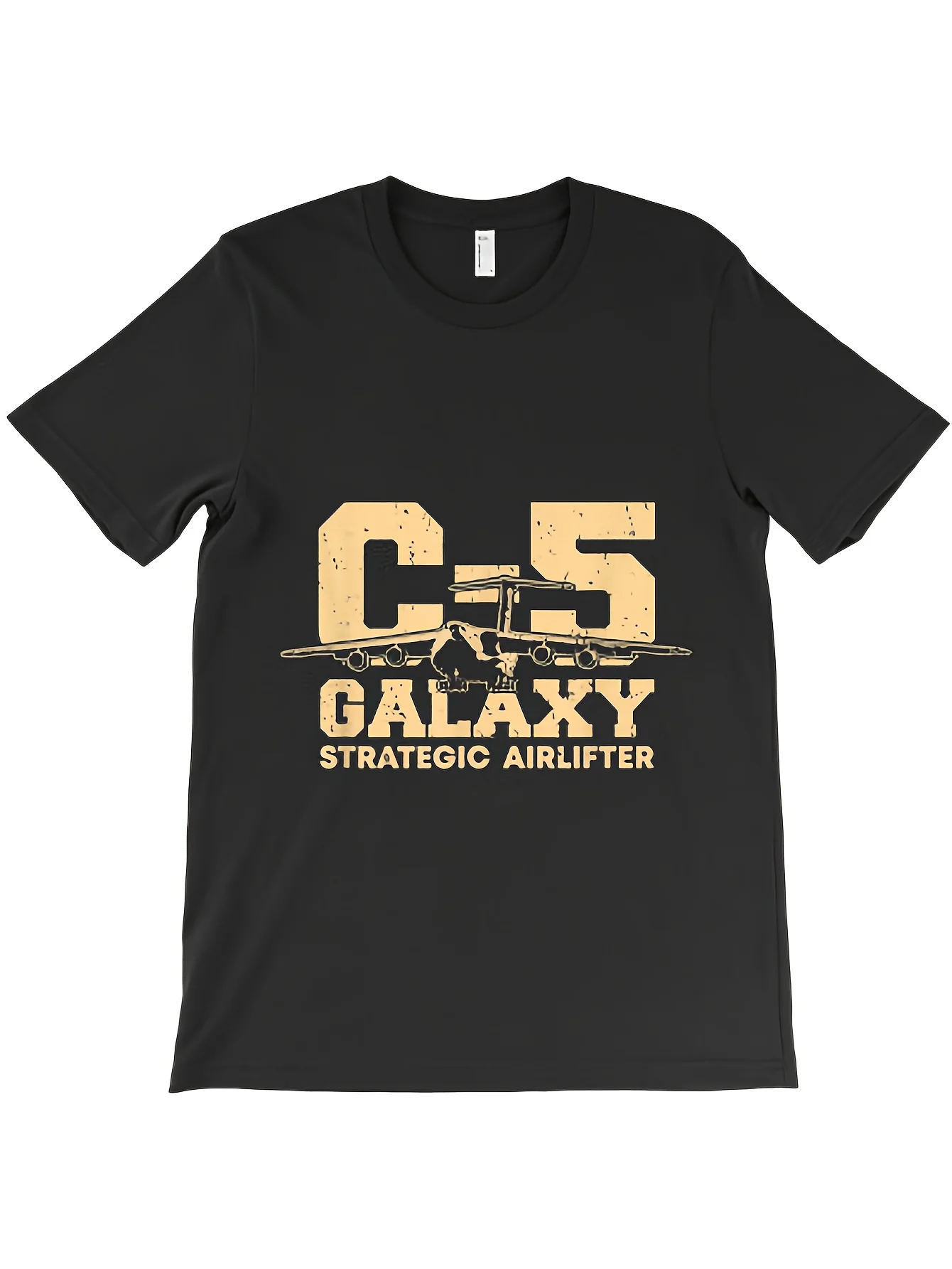 

C5 Galaxy USAF Strategic Transport Aircraft Graphic T-Shirt 100% Cotton O-Neck Short Sleeve Summer Casual Mens Tee Streetwear