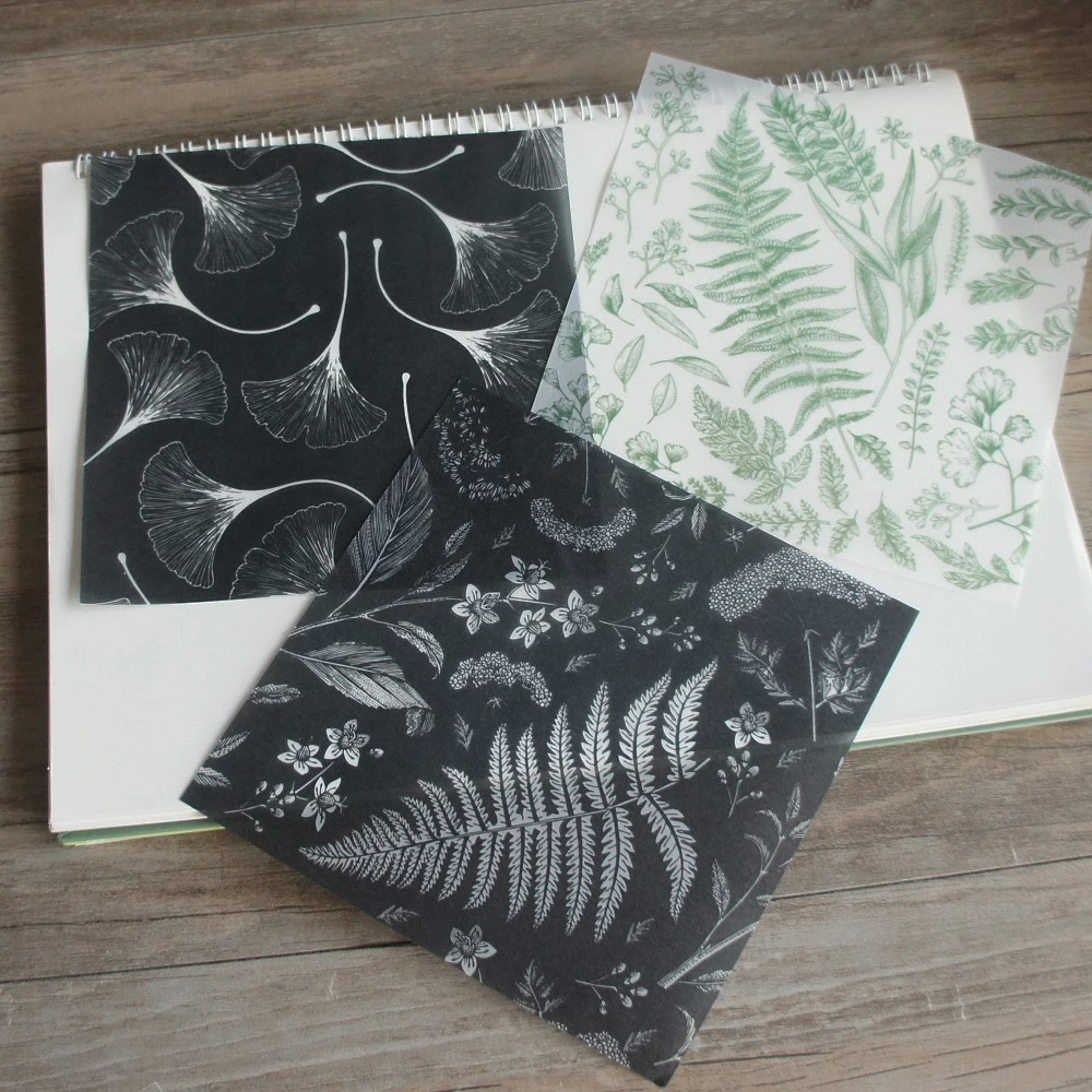 

10 Sheet Black White Flower Line Drawing Design Craft Paper Gift Tag Gift Decoration Scrapbooking DIY Background Use