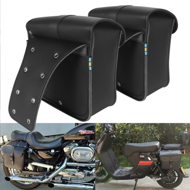 puレザー製オートバイサドルバッグ-サイドラゲッジ-タンクバッグ-旅行用収納テールツール-ライディングスーツケース