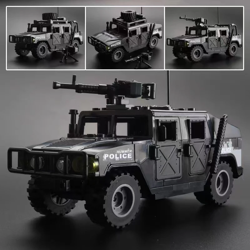 1/72 Hummer Building Block Assembly Toy Children's Puzzle Special Police Car