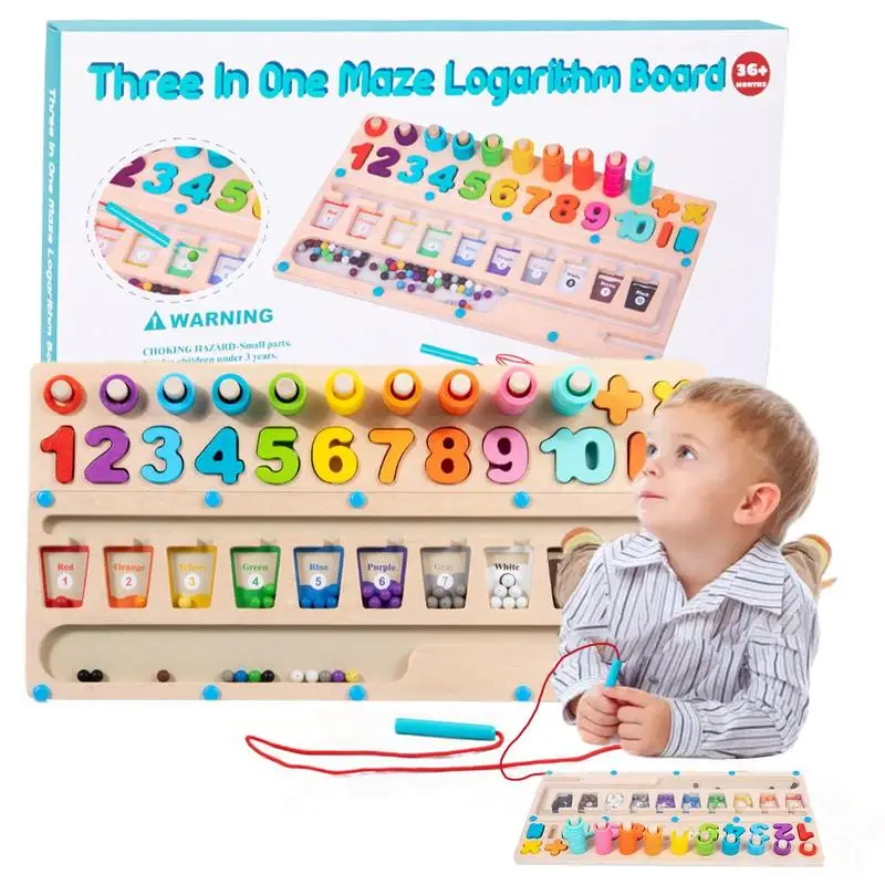 

Wooden Montessori Magnetic Color And Number Maze Puzzle Board Game Sorting And Stacking Toys Preschool Learning Activities