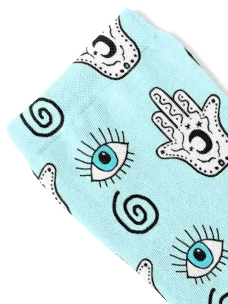 Evil Eye Hamsa Pattern Socks christmas gift Antiskid soccer cotton floor Socks Women's Men's