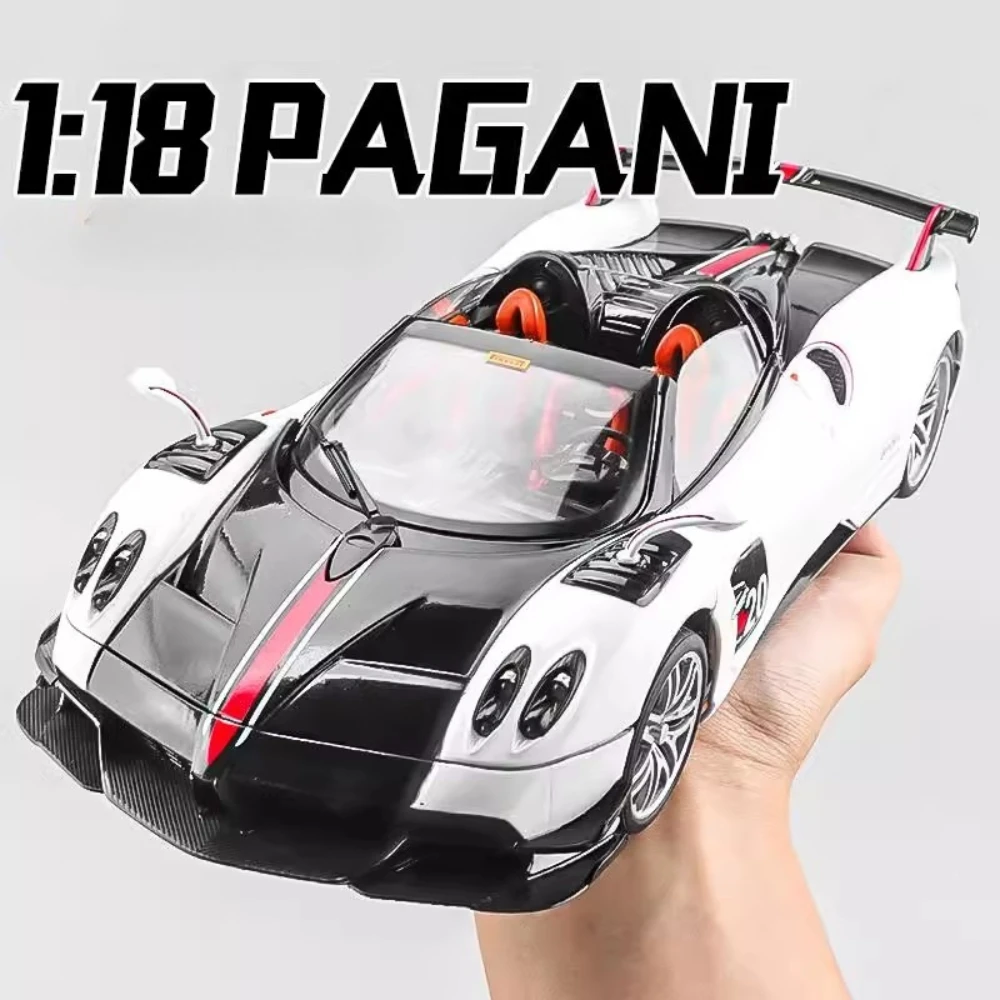 1:18 di Grandi Dimensioni Pagani Huayra BC GTR Pressofuso In Lega Modello di Auto Veicoli Giocattolo Suono Luce Assorbimento Degli Urti Modelli Regali Per Bambini