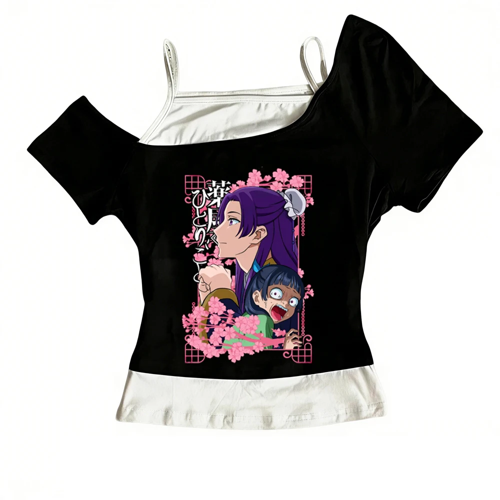 Maomao the Apothecary Diaries Crop-Top für Damen, 2000er-Jahre, Gyaru, Manga, Jojifuku, koreanische Mode, T-Shirt, Manga, Japan, Sommer – Detail 4