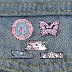 Psychology Enamel Pins Custom Butterfly Psychologist In Training Brooches Lapel Badges Cartoon Jewelry Gift for Kids Friends