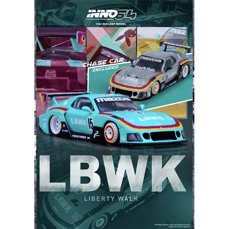 

Коллекционные литые модели автомобилей INNO 1:64 LBWK F40 RX7 FD3S Beijing Exhibition, коллекционные игрушки