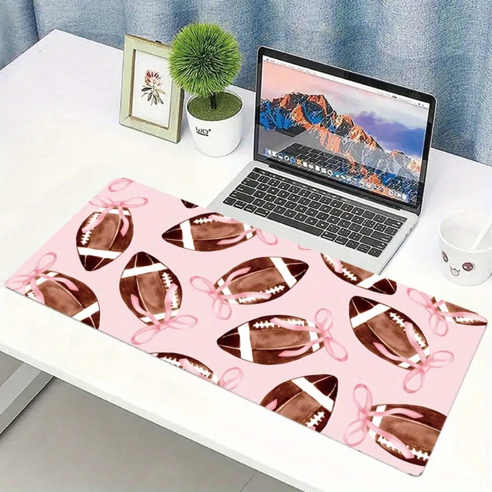 Adorable Football Large Mouse Pad Smooth Waterproof Desk Mat for Football Mom Gamer Office Decor