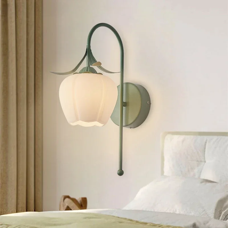 

Bedside Flower Pendant Light Single Hanging Lights E27 White Green Elegant Suspension Pendant Lamps Unique Design 85-265V