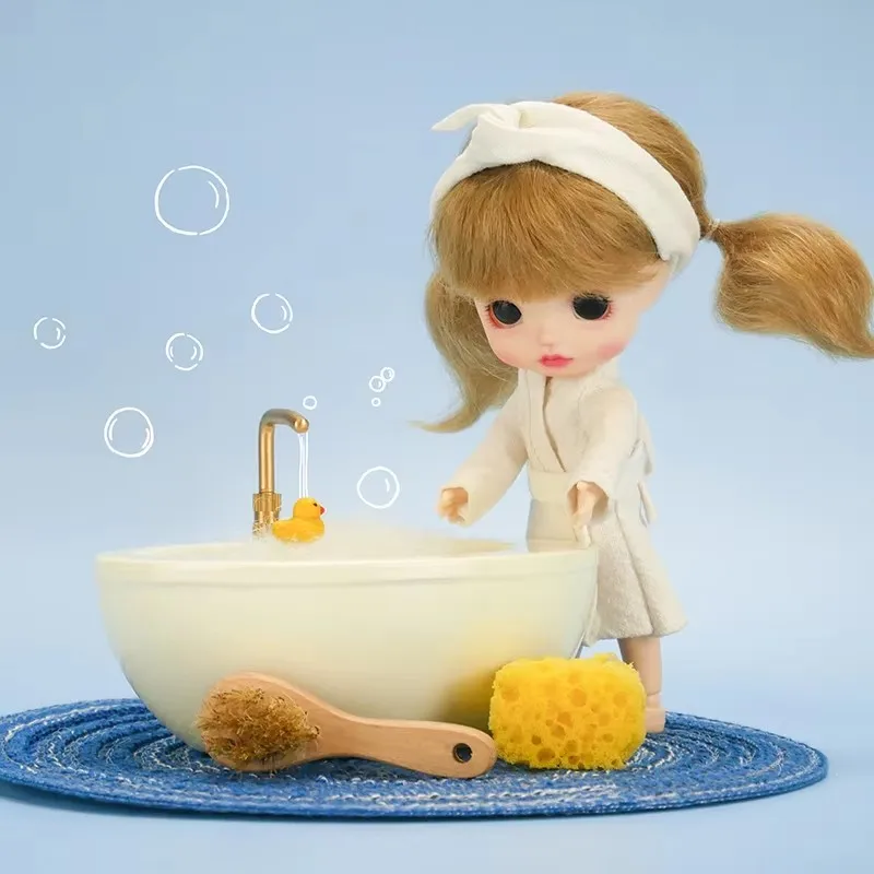 1:12 Dollhouse Iron Bathtub Mini Furniture Bathroom Scene Shooting Props Miniatures Toy for BJD OB11 GSC Lol Doll