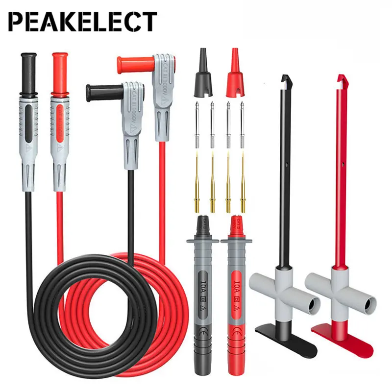 

Peakelect P1200B 16PCS Automotive Puncture Probe Multimeter Test Lead Kit with 4mm Banana Plug Test Probe Replaceable Needle