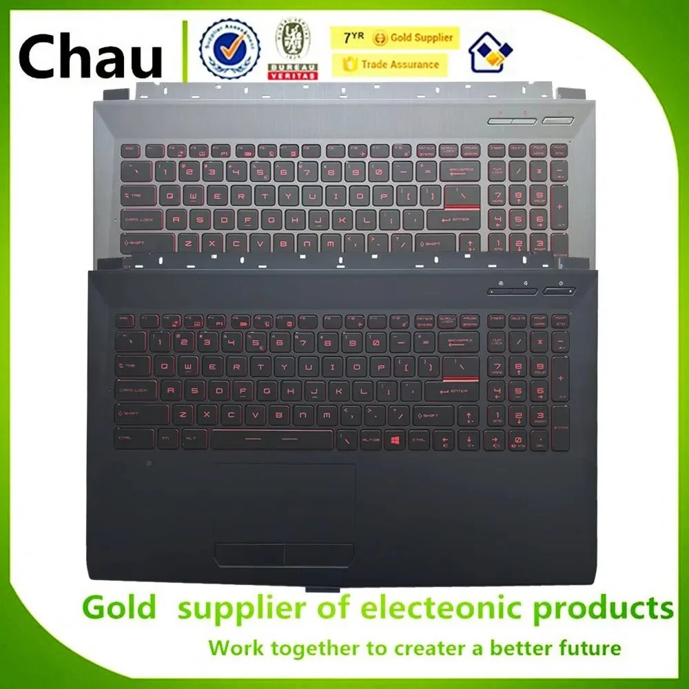 

Chau GP62 6QG GV62 GL62 6QF GP62MVR MS-16J9 MS-16J5 Upper Case Palmrest Cover With Red Backlit Keyboard