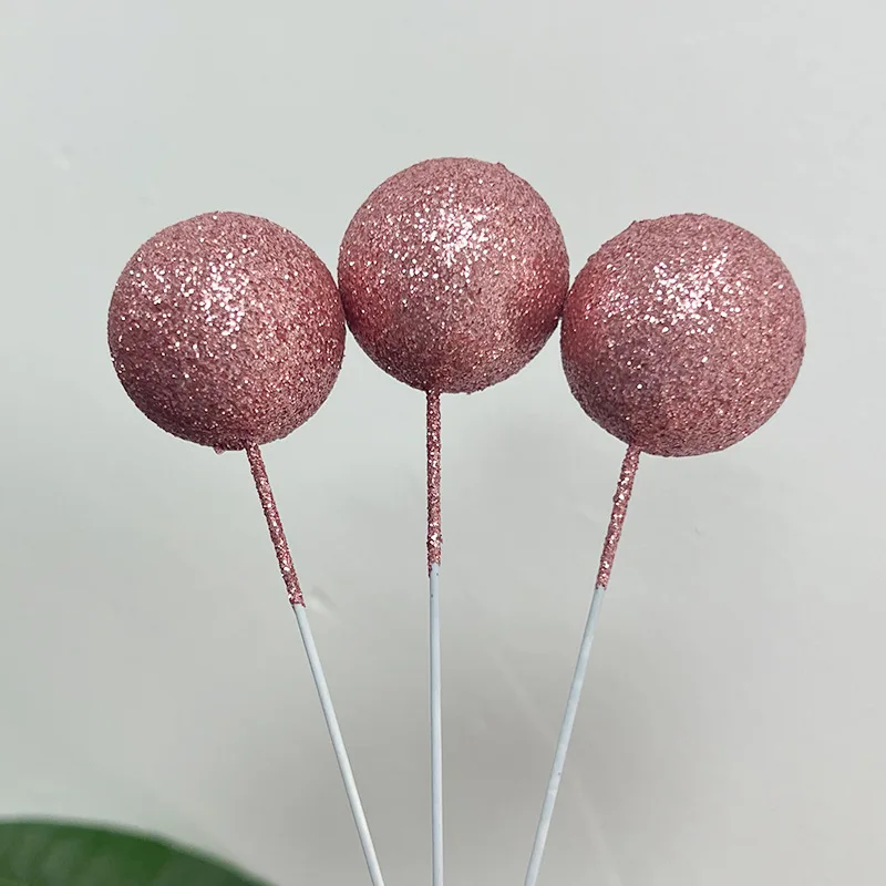 Glitzer kugeln Kuchen deckel bunte Schaum kugel Cupcake Topper Gold rot grün Kuchen Topper Bälle für Geburtstag Weihnachten Kuchen Dekorationen – Detail 36