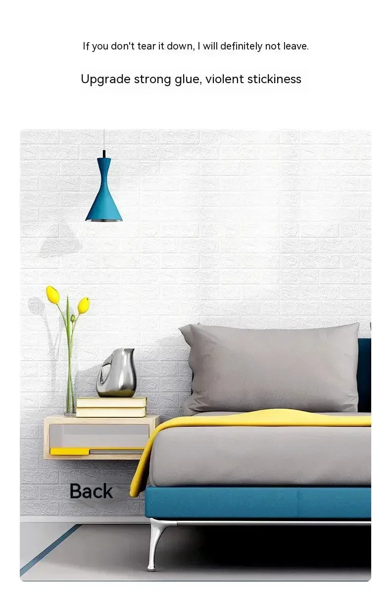 70CM x 2M 3D Wandaufkleber Nachahmung Ziegel Wasserdicht DIY Selbstklebende Tapete für Wohnzimmer Küche Schlafzimmer Home Decor – Detail 4