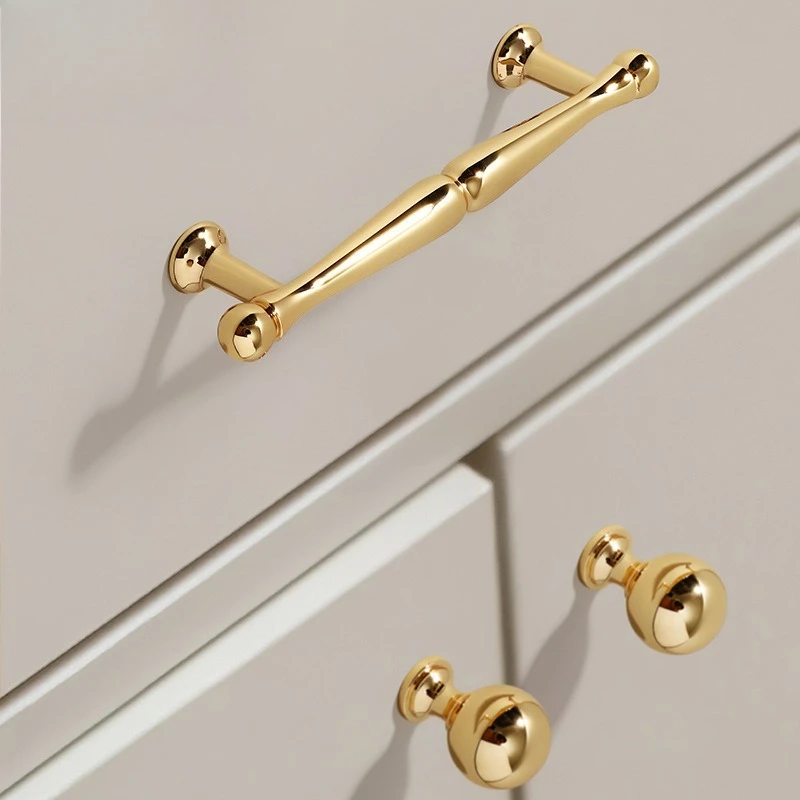 

Golden Cabinet Handles High End Furniture Drawer Knobs Single Hole Kitchen Pulls