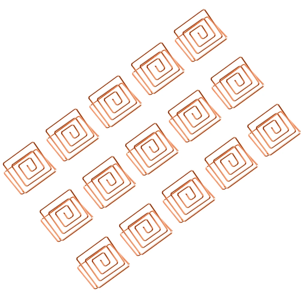 

15pcs Business Card Holder Memo Table Number Paper Clips Wedding Supplies Wire Spiral Base Square Design Desk Accessories