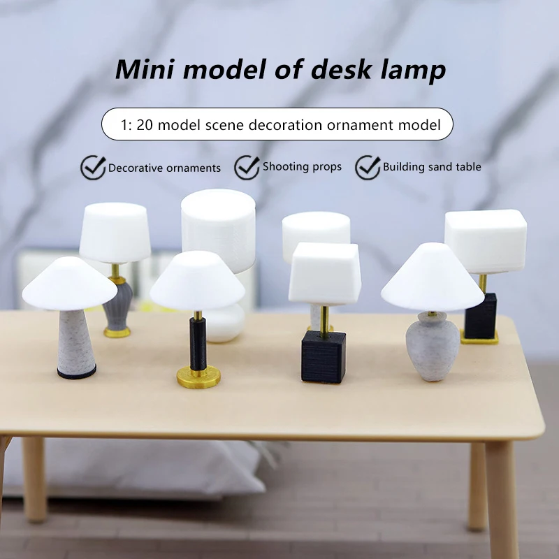 1Pcs Dollhouse Mini Furniture Set Miniature Desk Table Lamp Bedside lamp in the bedroom Model DIY Accessories for Doll Houses