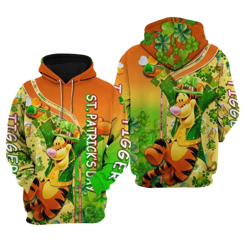 Felpa con cappuccio Disney Tiggo 3D Felpa con cappuccio per abbigliamento sportivo alla moda da uomo e da donna Felpa con cappuccio Disney 3D Harajuku Casual Street Dress Felpa con cappuccio Tiggo