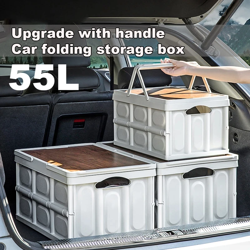 Folding Storage Box 55L Large Capacity Car Storage Box Outdoor Camping And Picnic Storage Box