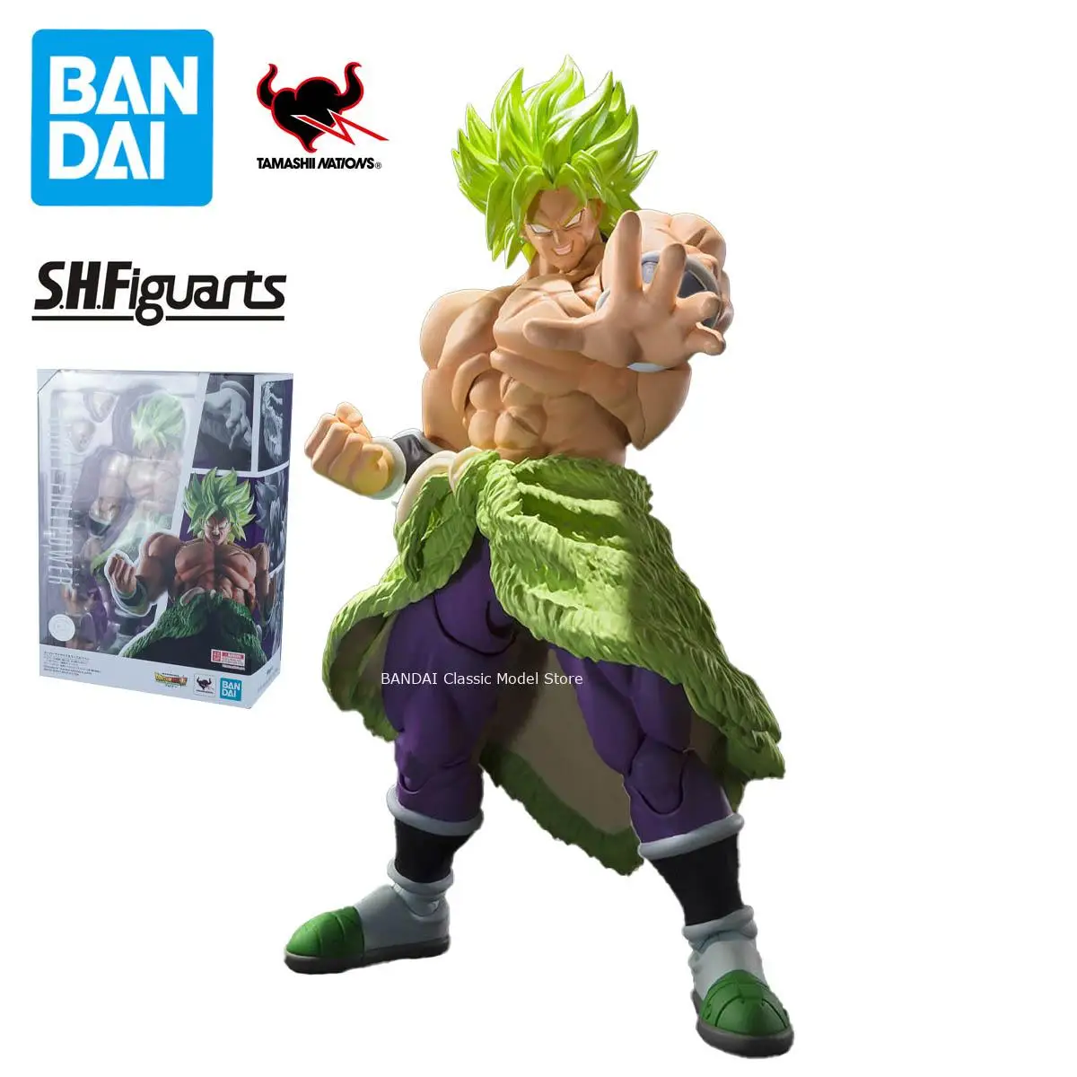 22Cm Genuine Official Original Bandai S.h.figuarts Dragon Ball Broly Action Figure Anime Collectible Boxed Model Dolls Toy