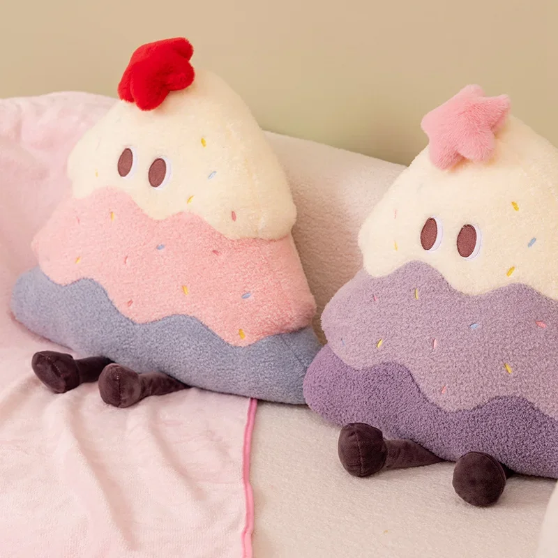 Lovely Cartoon Colorful Birthday Cake Tree Plush Pillow With Blanket Creative Funny Toy For Children Sweet Gift For Girl