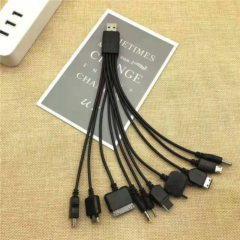 10 in 1 Universal USB To DC Power Cable Mobile Phone Charger Adapter Plug Usb Multifunction Data Transfer DC Jack Charging Line