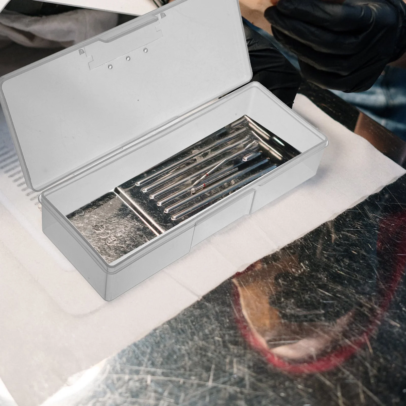 

4 шт., коробки для инструментов для дизайна ногтей, маникюрные шлифовальные инструменты, пустой органайзер, чехол для салона, домашнего использования, аксессуары для лака для ногтей