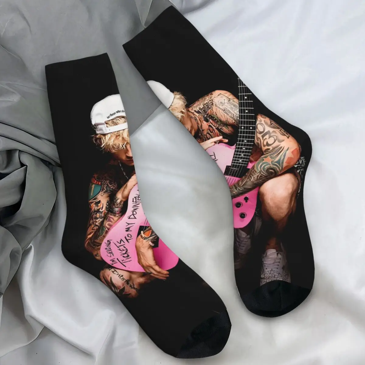 MGK Machine Gun Kelly Rapper Socks Autumn Stockings Funny Unisex Men Breathable Socks Pattern Skateboard Non Skid Socks