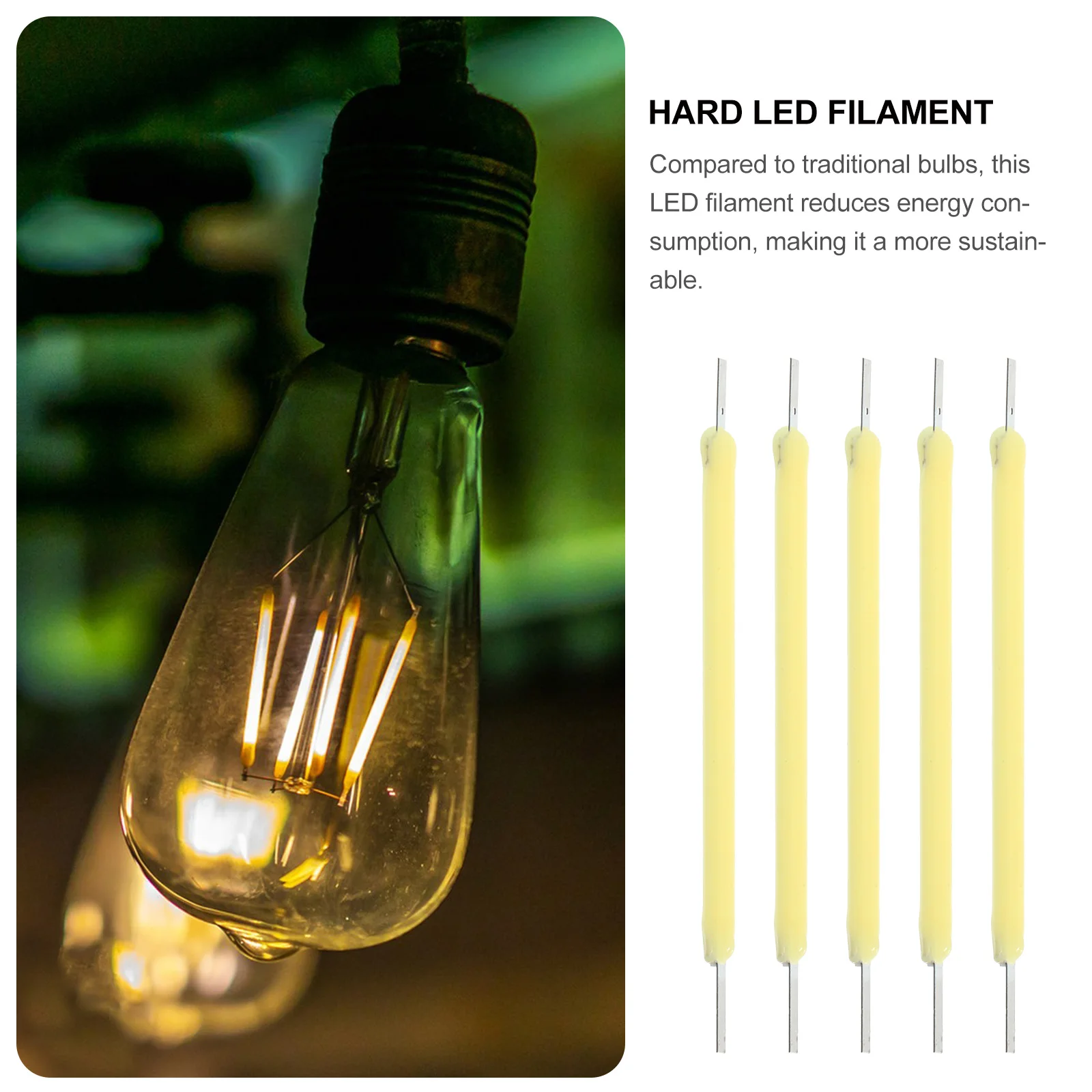 

100 Pcs LED Filament Lamp Parts Bead Hard Beads Lightbulb Ceiling Fittings Tubular