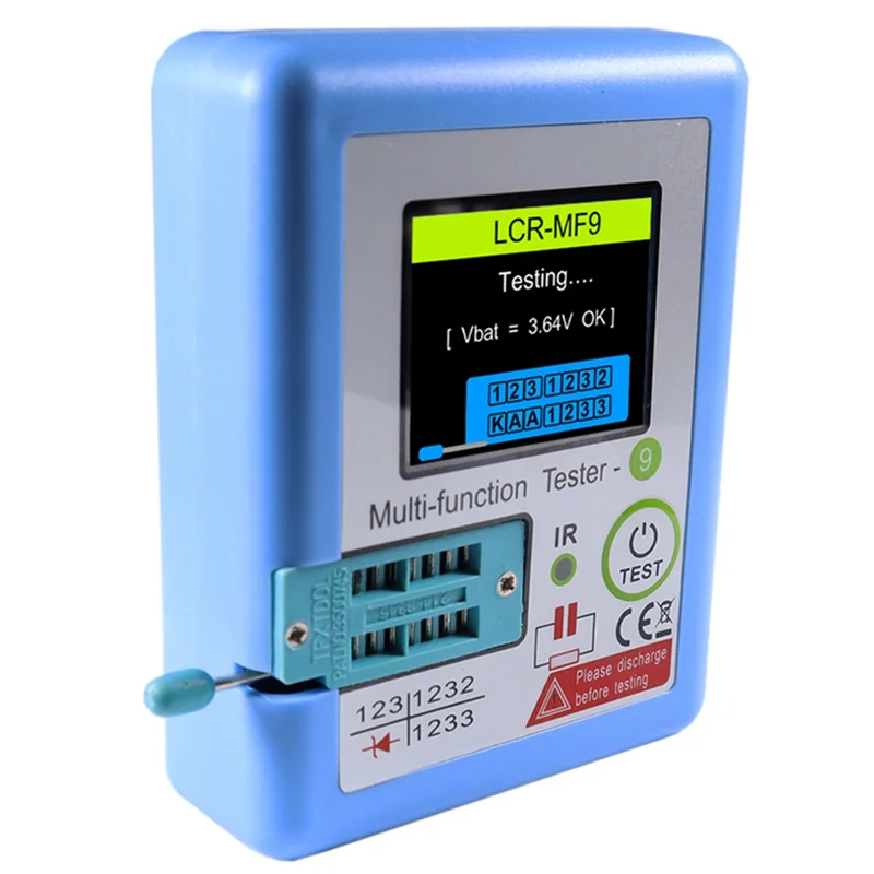 BMBY-トランジスタテスター TFT グラフィックディスプレイ付き 1.8 インチ LCR メーター測定容量抵抗 NPN PNP MOSFET ダイオード三極管テスト