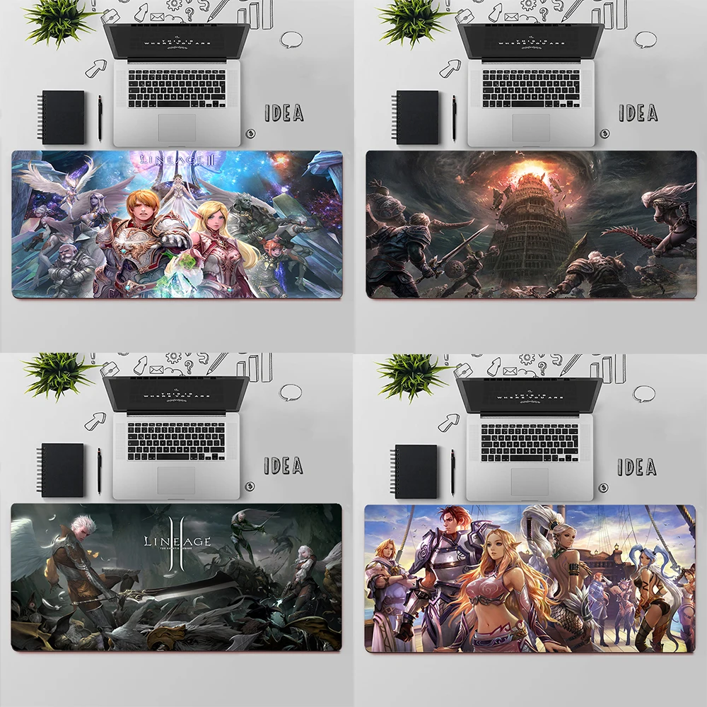Lineage 2 alfombrilla de ratón para juegos alfombrilla de ratón grande PC Gamer alfombrilla de ratón de ordenador alfombrilla de ratón grande alfombra de silicona teclado alfombrilla de escritorio alfombrilla de ratón
