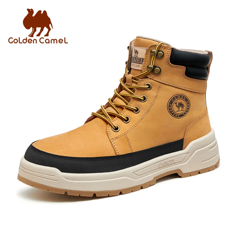 GOLDEN CAMEL Waterproof Hiking Shoes Men\'s Winter Martin Boots  Workwear High-top Rhubarb Boot for Men Tactical Trekking Shoes