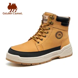 GOLDEN CAMEL Waterproof Hiking Shoes Men's Winter Martin Boots  Workwear High-top Rhubarb Boot for Men Tactical Trekking Shoes