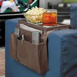 No-Slip Couch Sofa Armrest Organiser Arm Chair Caddy Bedside Storage Pocket TV Remote Holder Bed Storage Pocket Bag Cellphone