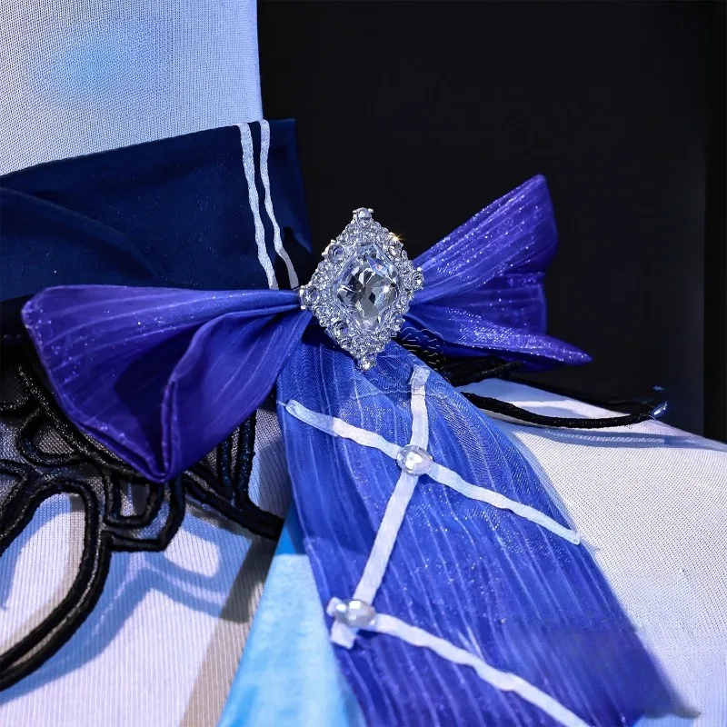 فستان تنكري من Game Genshin Impact Yelan بدلة شعر مستعار للنساء ملابس لعب الأدوار لحفلات الهالوين