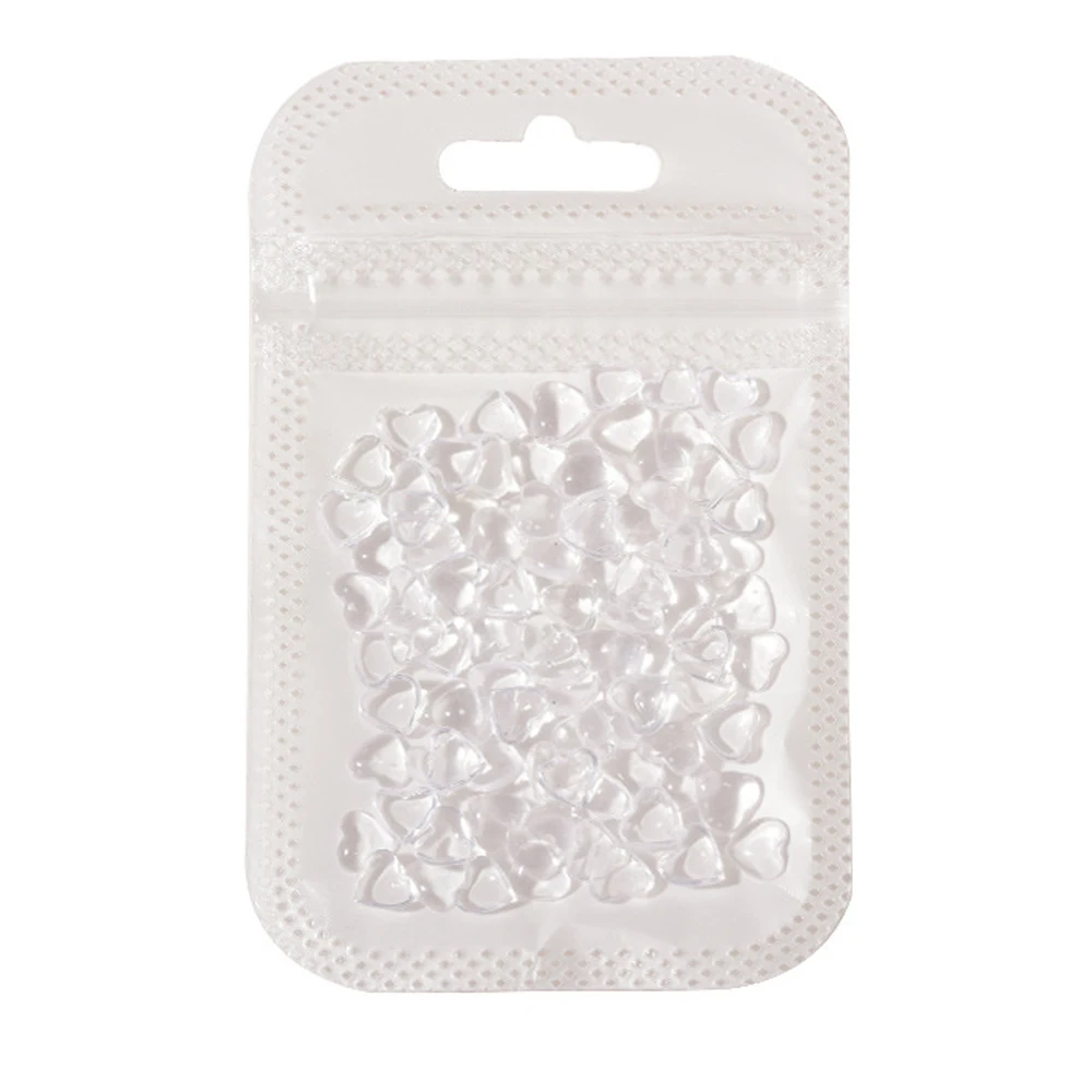 20-100 pezzi di ciondoli per decalcomanie per nail art a forma di cuore 3D per unghie, ciondoli per unghie a forma di cuore in acrilico trasparente 3D per donne Accessorio per salone manicure fai da te *