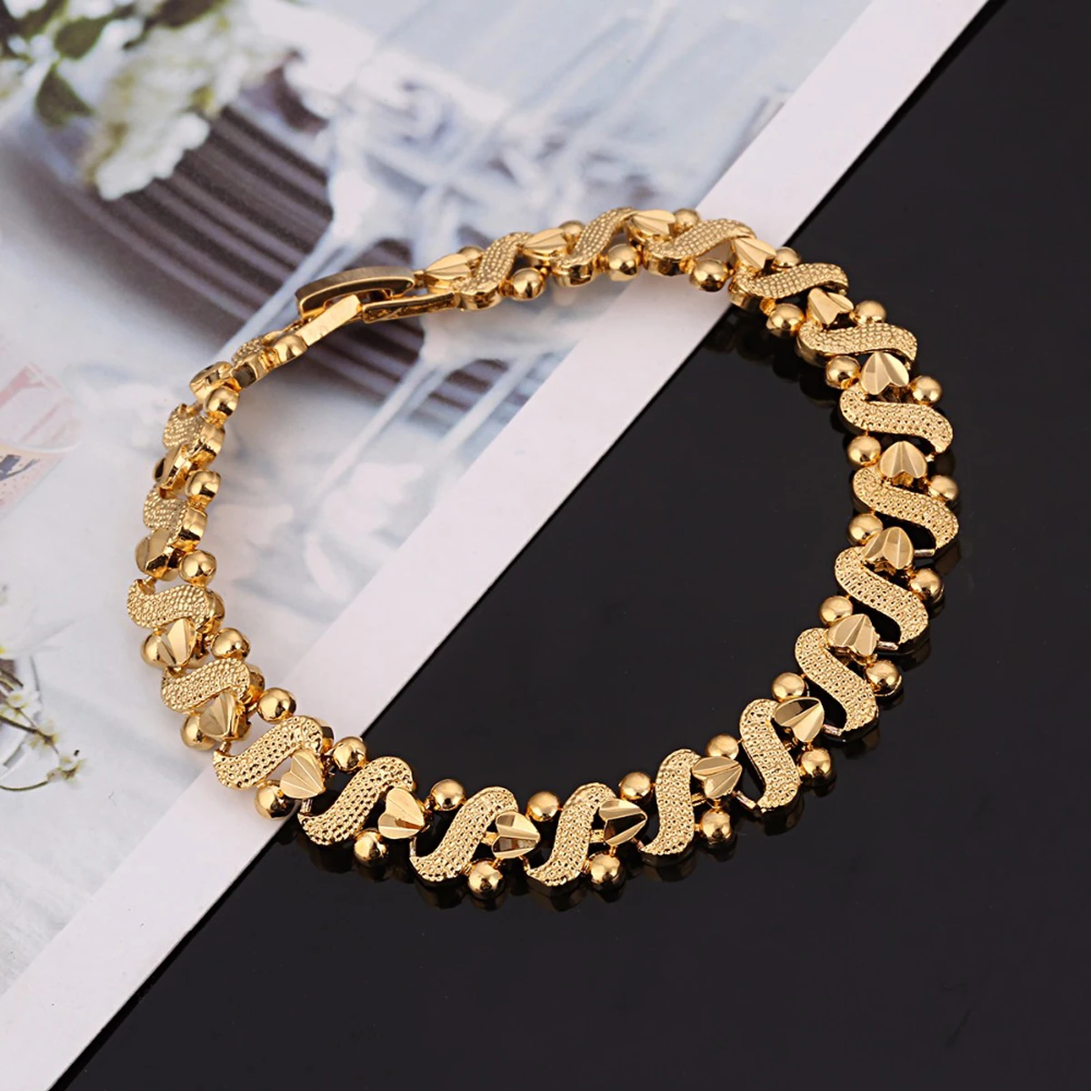 Copper African Party Jewelry Gifts Ethiopian Cuban Jewelry Dubai 24k Gold Color Various Shapes Bracelet For Man And Woman