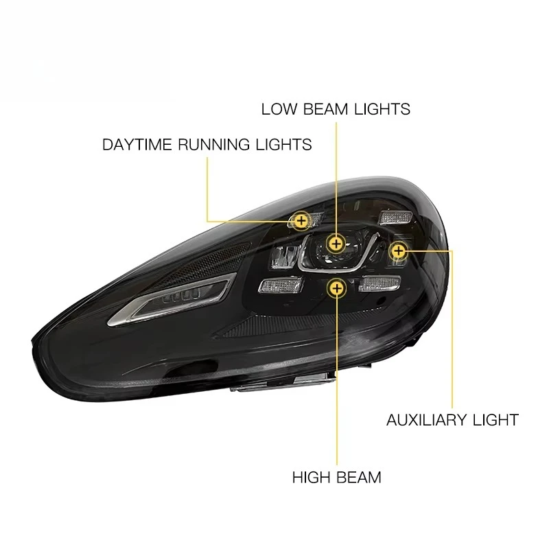 ل-بورش كايين 2015 2016 2017 التوصيل والتشغيل المصباح ترقية عالية تكوين LED رئيس ضوء رئيس مصباح المصابيح الأمامية #4