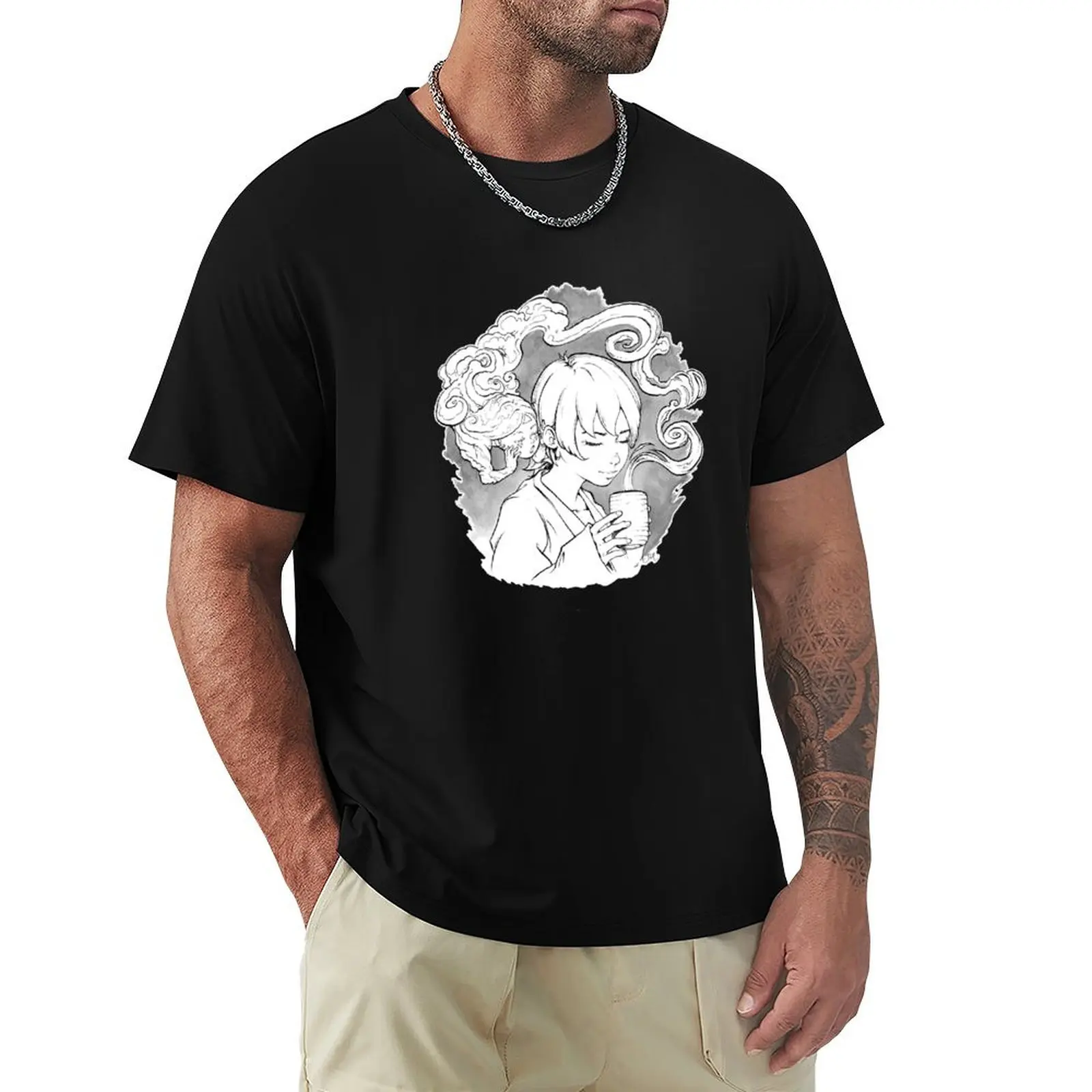 

Shichimi 'Mysterious' - Inktober 2017 artwork T-Shirt anime anime stuff cotton t shirt men