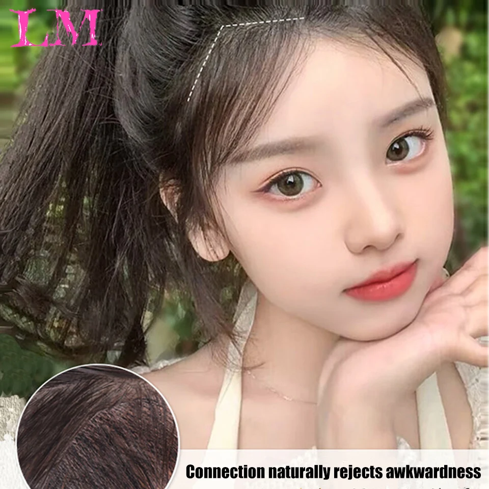 LM Hair front Hairline Patch può Trim Ultra sottile naturale invisibile e senza scarpe Lanugo Hair Bangs